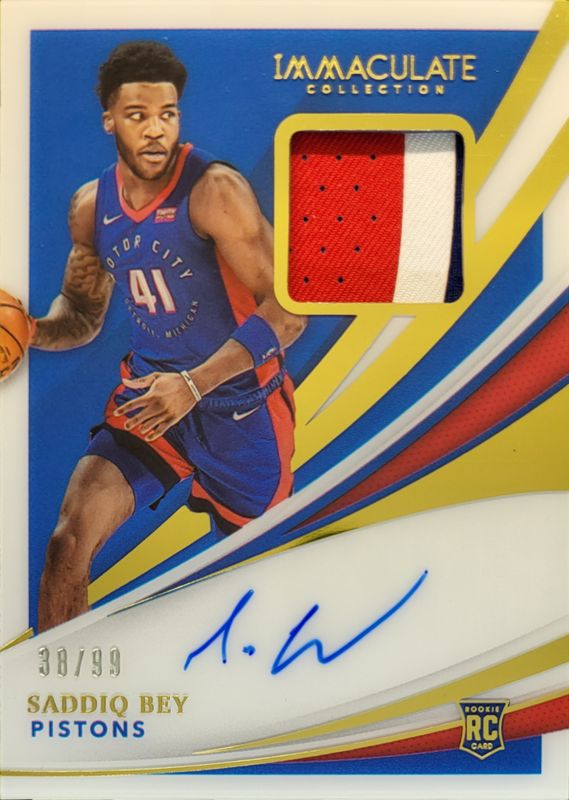 Saddiq Bey 2020 Immaculate #110 Base /99 Rookie RAW