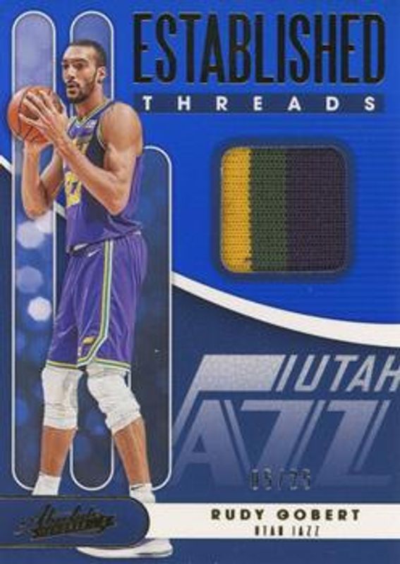 Rudy Gobert 2019 Absolute Memorabilia #ET-RGB Established Threads Level 2 /15 RAW