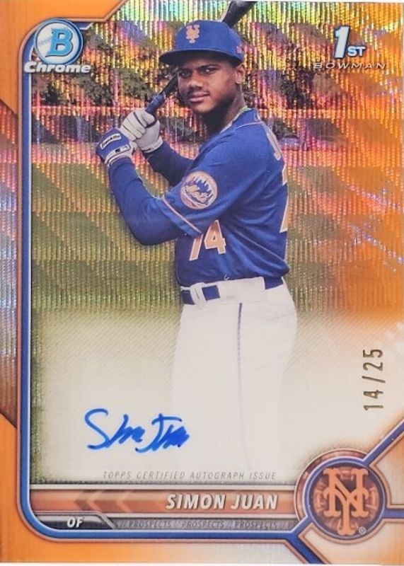 2022 Bowman Chrome #CPA-SJ Prospect Auto - Orange Wave Refractor /25 (1st)