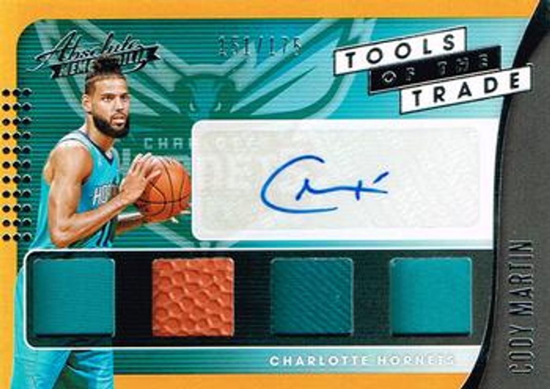 Cody Martin 2019 Absolute Memorabilia #TT4-CMT Tools of the Trade Four Swatch Signatures Level 1 /175 Rookie RAW