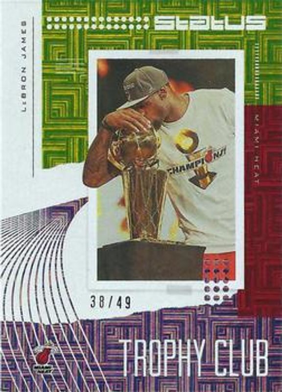 LeBron James 2019 Status #23 Trophy Club - Green Escher Squares /49 RAW
