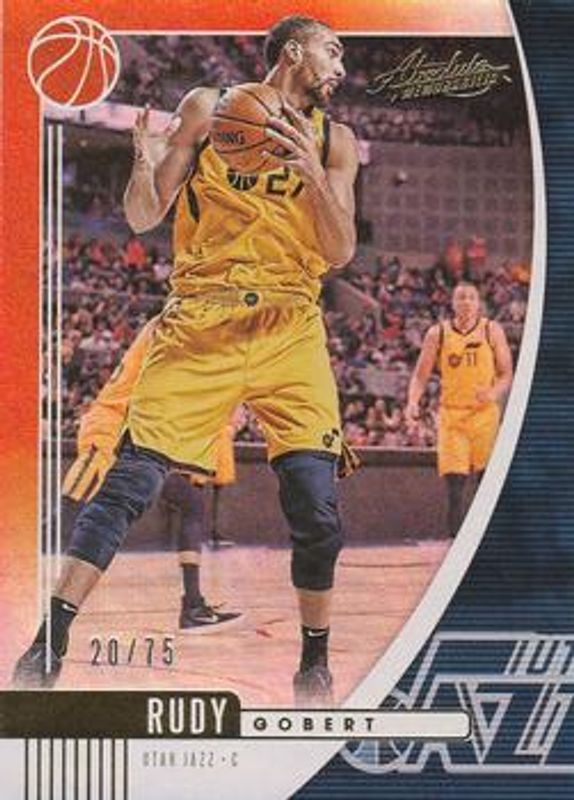 Rudy Gobert 2019 Absolute Memorabilia #21 Orange /75 RAW