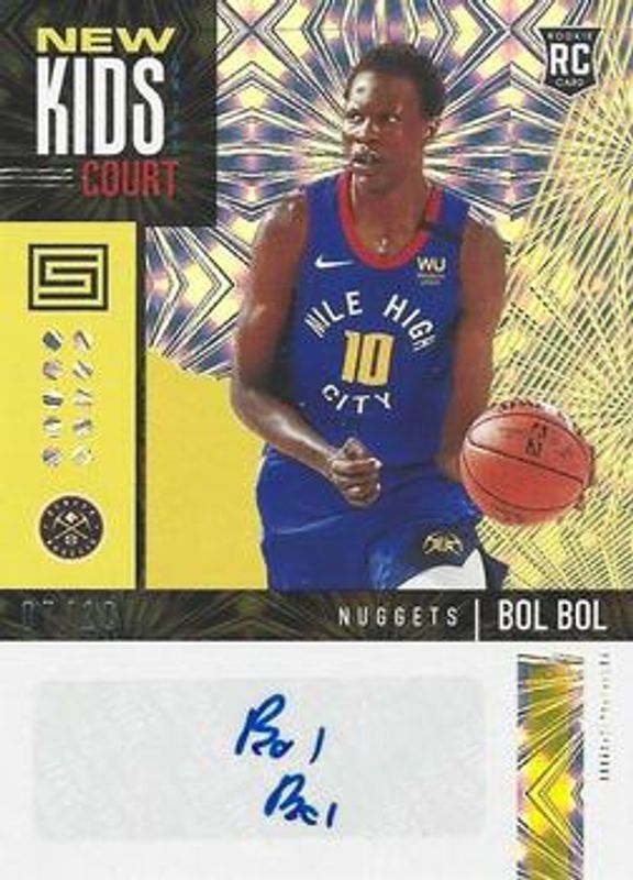Bol Bol 2019 Status #NK-BOL New Kids on the Court Autographs - Gold Fireworks /10 Rookie RAW