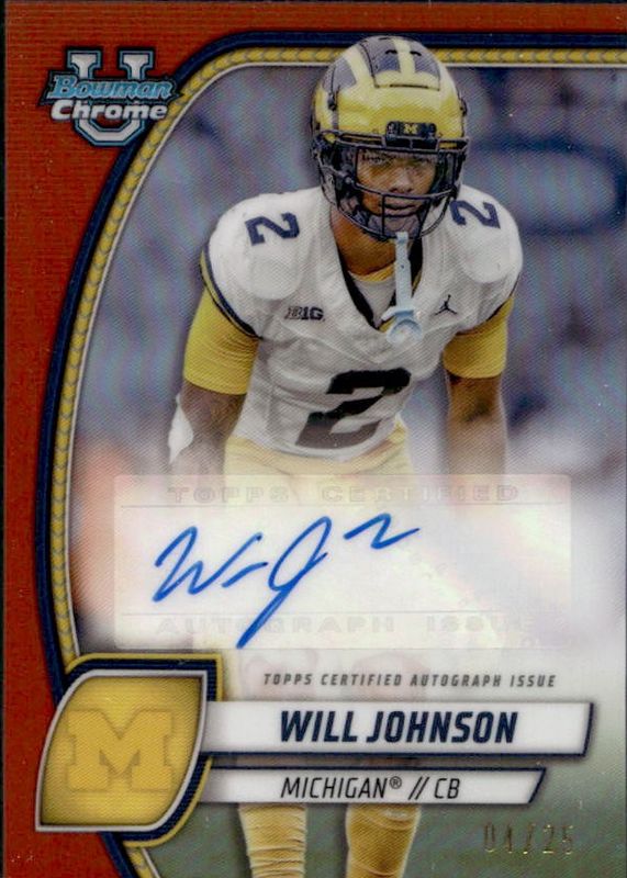 2024 Bowman Chrome University #PA-WJO Prospect Auto - Orange Refractor /25