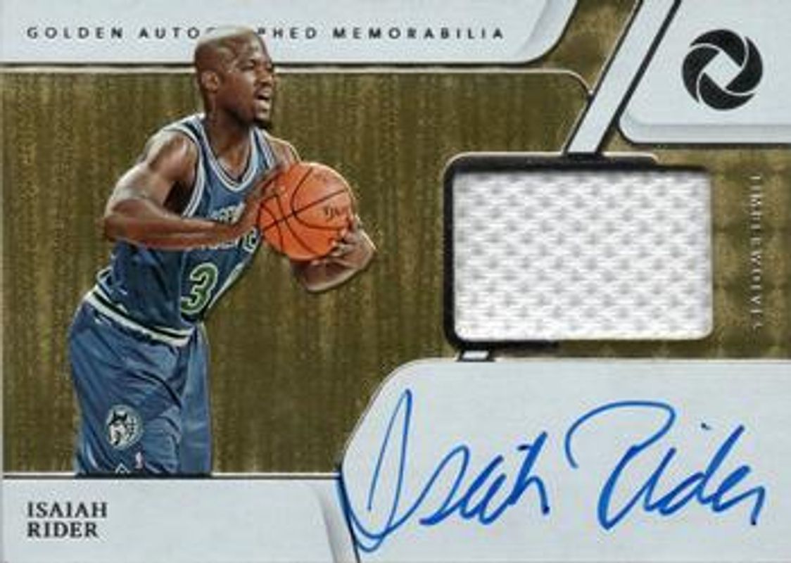 Isaiah Rider 2019 Opulence #GAM-IR Golden Autographed Memorabilia /49 RAW