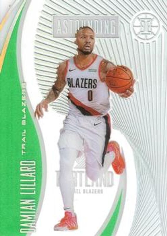 Damian Lillard 2019 Illusions #12 Astounding - Emerald RAW