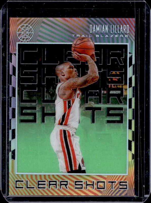 Damian Lillard 2019 Illusions #19 Clear Shots - Emerald RAW