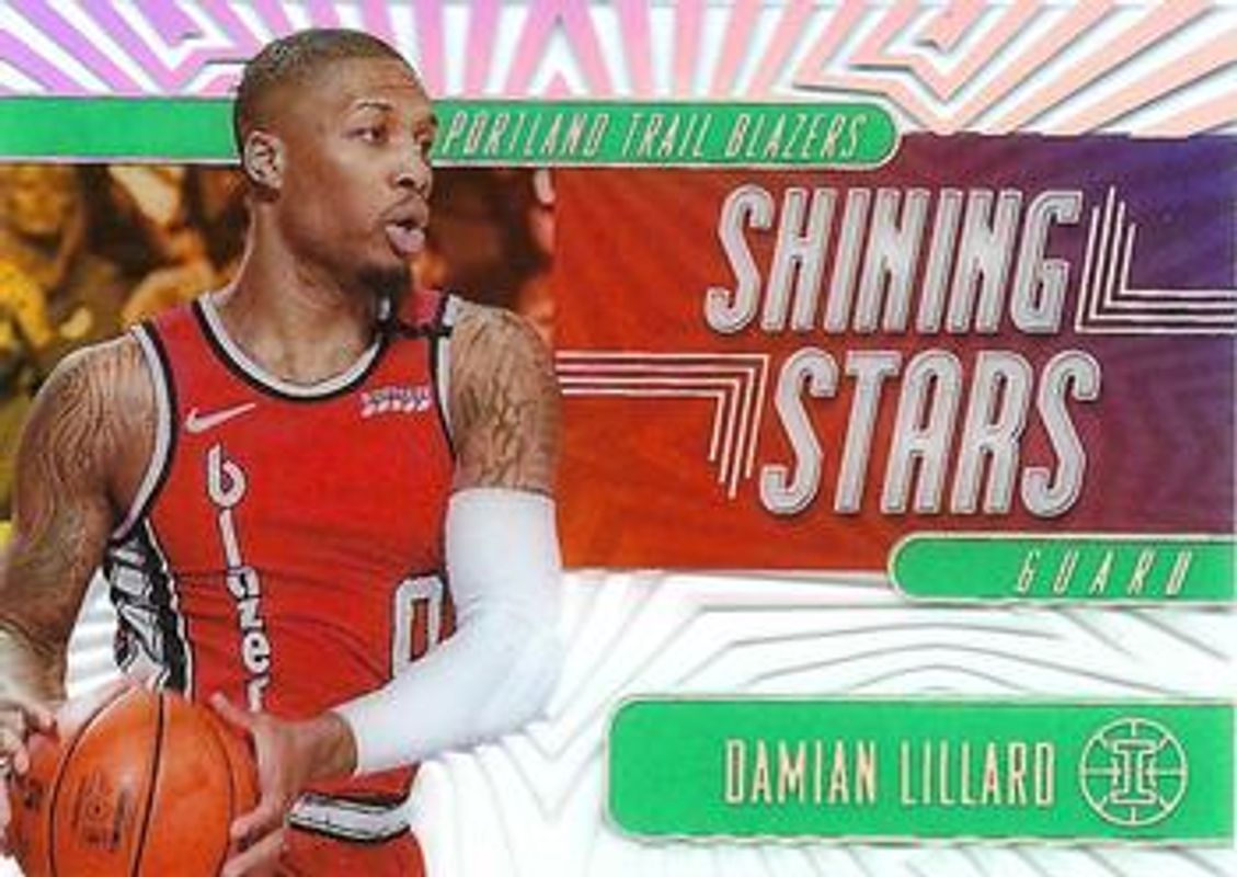 Damian Lillard 2019 Illusions #14 Shining Stars - Emerald RAW