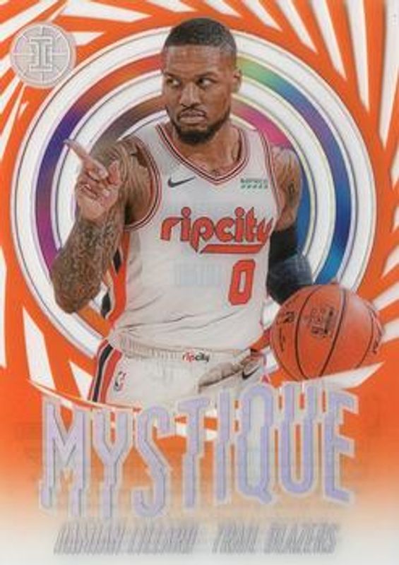 Damian Lillard 2019 Illusions #18 Mystique - Orange RAW