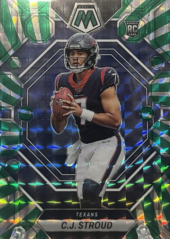 CJ Stroud 2023 Mosaic #292 Green Swirl /11 Rookie RAW