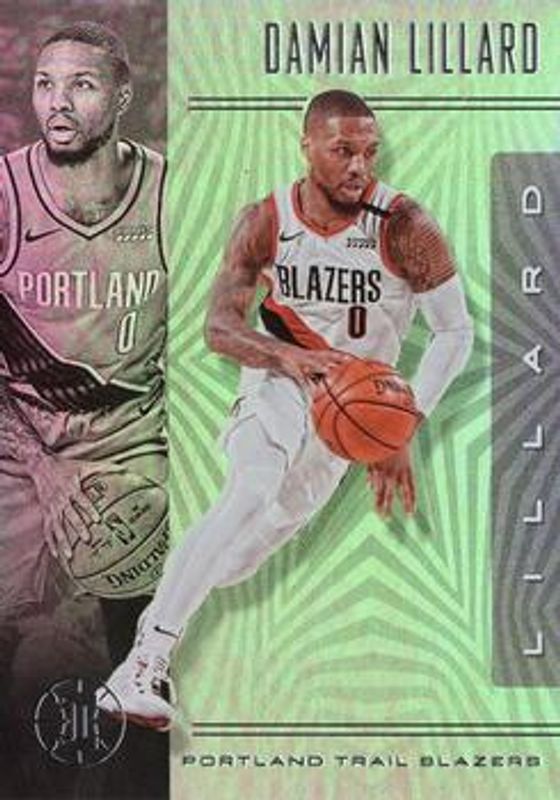 Damian Lillard 2019 Illusions #88 Trophy Collection Emerald RAW