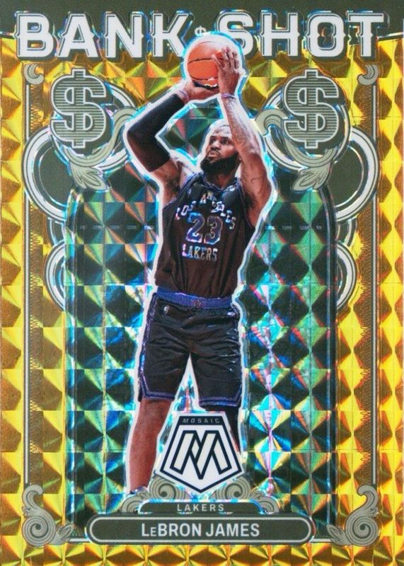 LeBron James 2023 Mosaic #13 Bank Shot - Gold /10 RAW