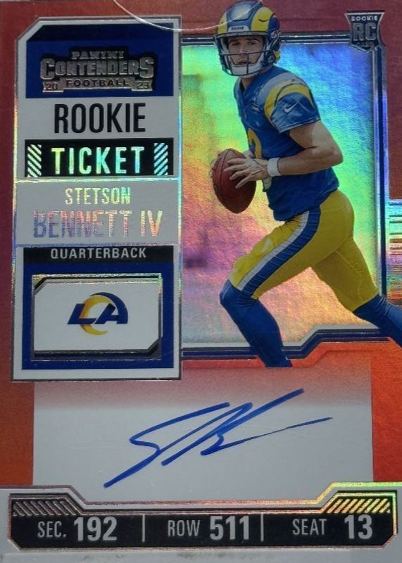 Stetson Bennett IV 2023 Contenders #133 Rookie Ticket Auto - Red Zone Ticket SGC 10