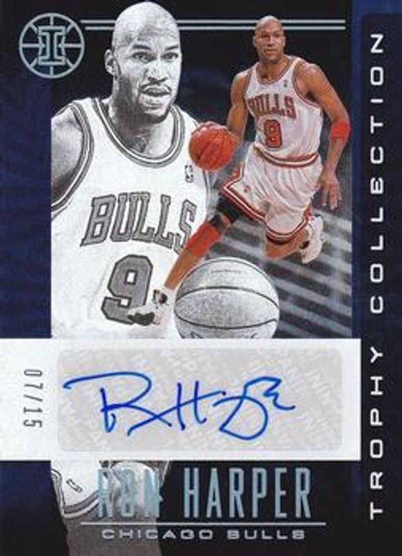 Ron Harper 2019 Illusions #TC-RHP Trophy Collection Signatures - Sapphire /15 RAW