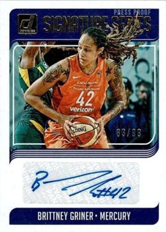 Brittney Griner 2019 Donruss WNBA #SS-BGN Signatures Series - Press Proof /199 RAW
