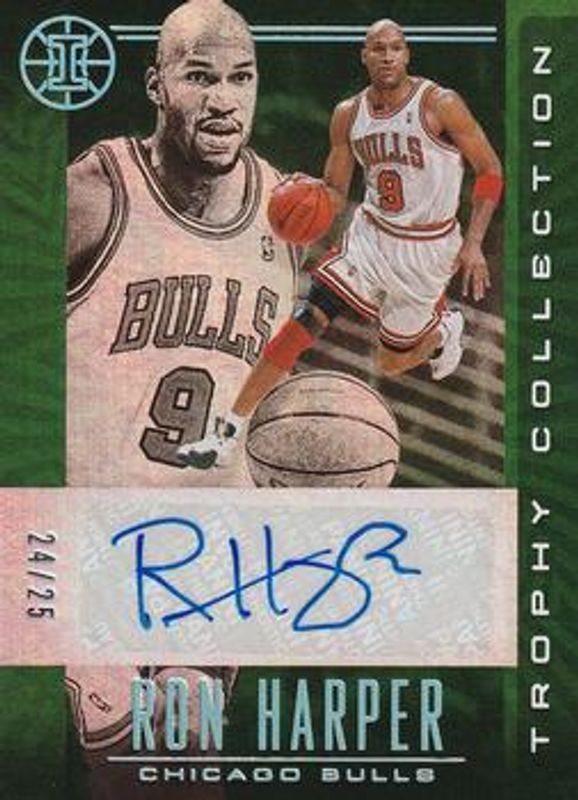 Ron Harper 2019 Illusions #TC-RHP Trophy Collection Signatures - Emerald /25 RAW