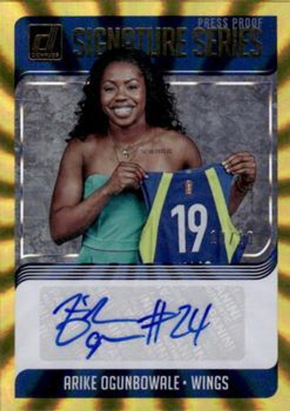 2019 Donruss WNBA #SS-AOG Signatures Series - Press Proof Gold Laser /10