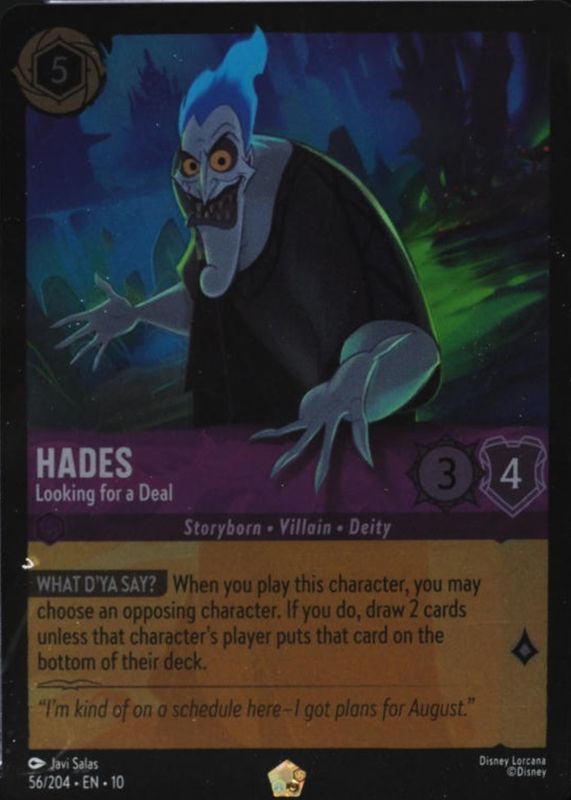 Hades - Looking for a Deal 2025 Whispers in the Well #56/204 Cold Foil  Price Guide - Sports Card Investor