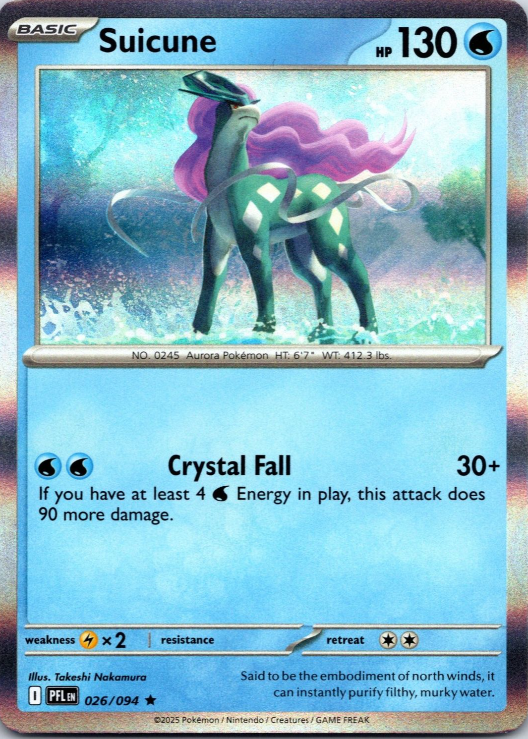 Suicune 2025 Mega Evolution: Phantasmal Flames #26/94 Holo Price