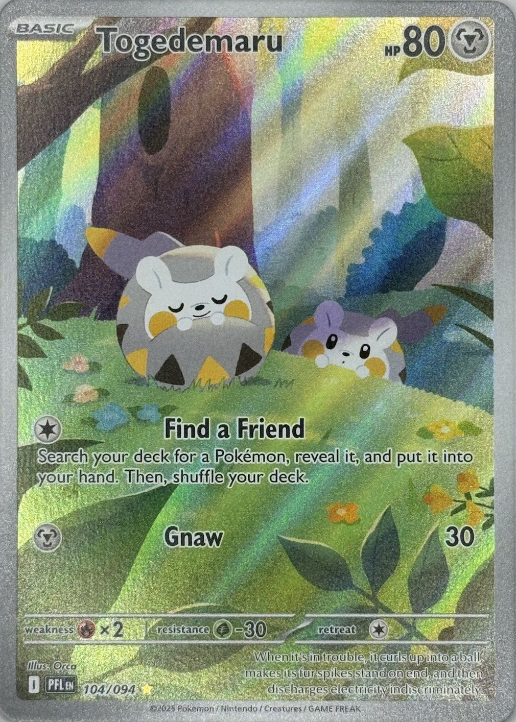 Togedemaru 2025 Mega Evolution: Phantasmal Flames #104/94 Illustration Rare