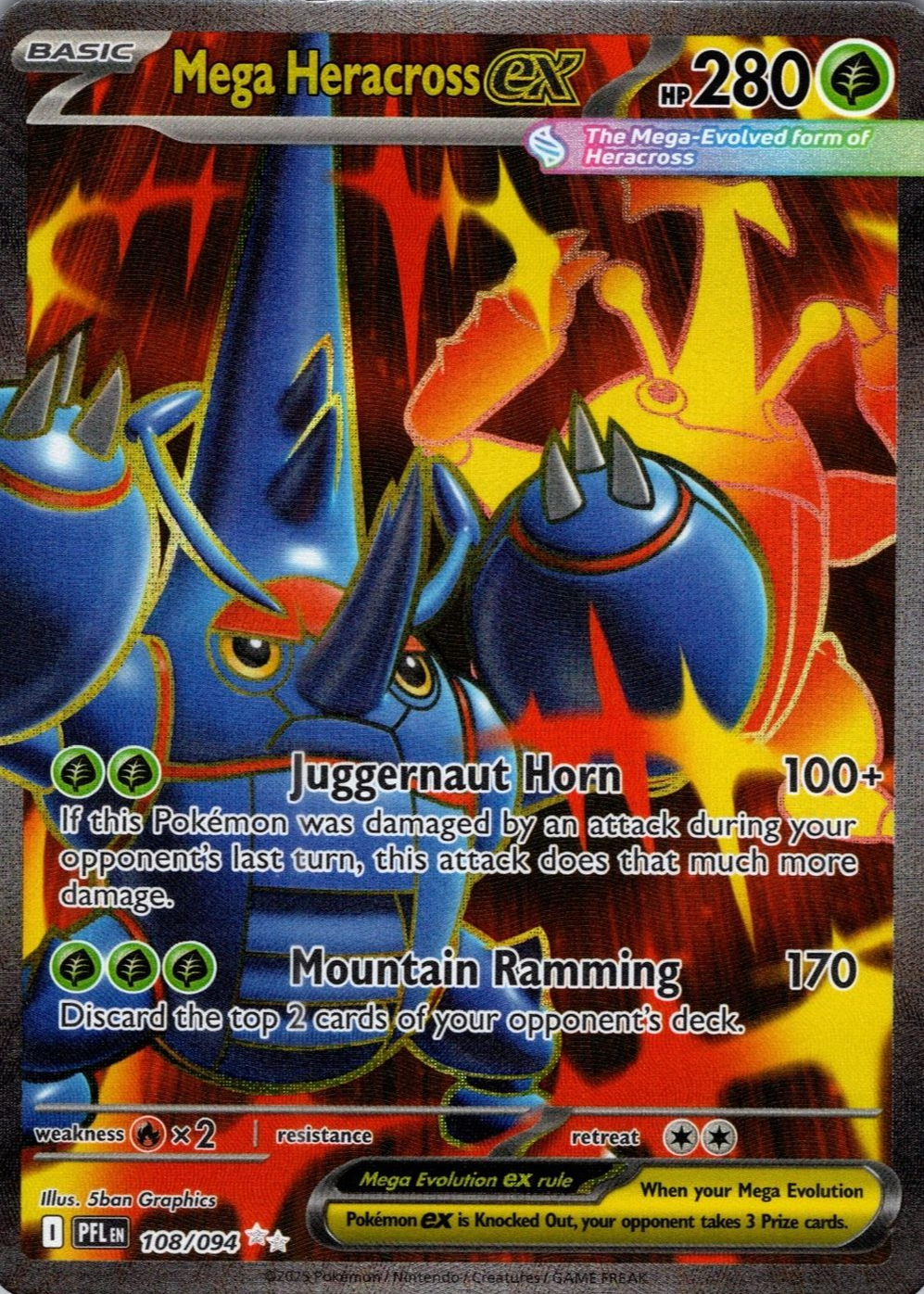 Mega Heracross ex 2025 Mega Evolution: Phantasmal Flames #108/94