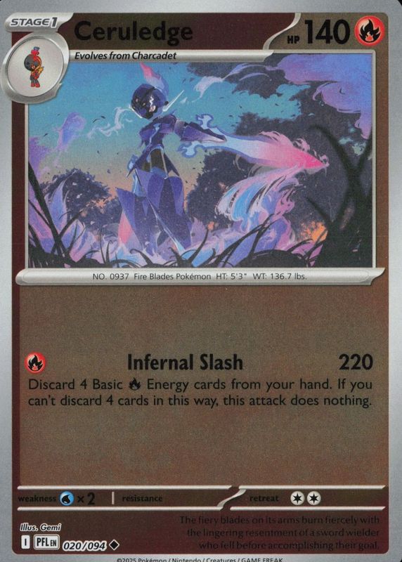 2025 Mega Evolution: Phantasmal Flames #20/94 Reverse Holo
