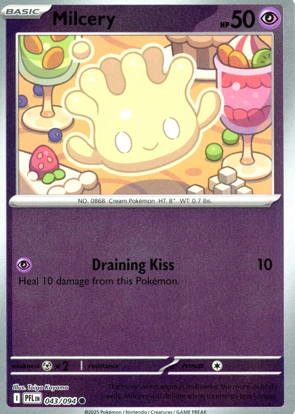 Milcery 2025 Mega Evolution: Phantasmal Flames #43/94 Reverse Holo ...