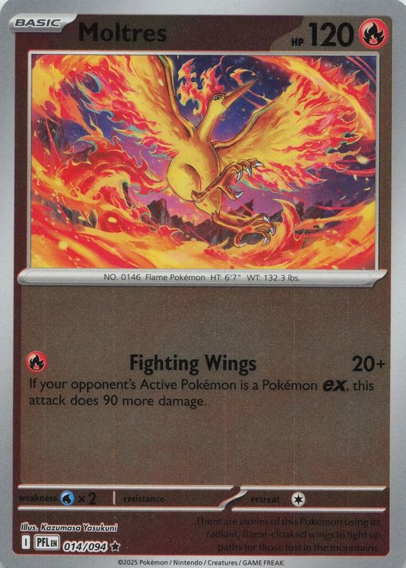 pokemon card moltres value (14/80) - Inferno X (M2) Encased in a durable acrylic holder to highlight the vibrant artwork of this fan Moltres - 38/214 (Reverse Foil)