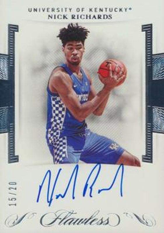 Nick Richards 2020 Flawless Collegiate #RA-NR Rookie Autographs /20 RAW