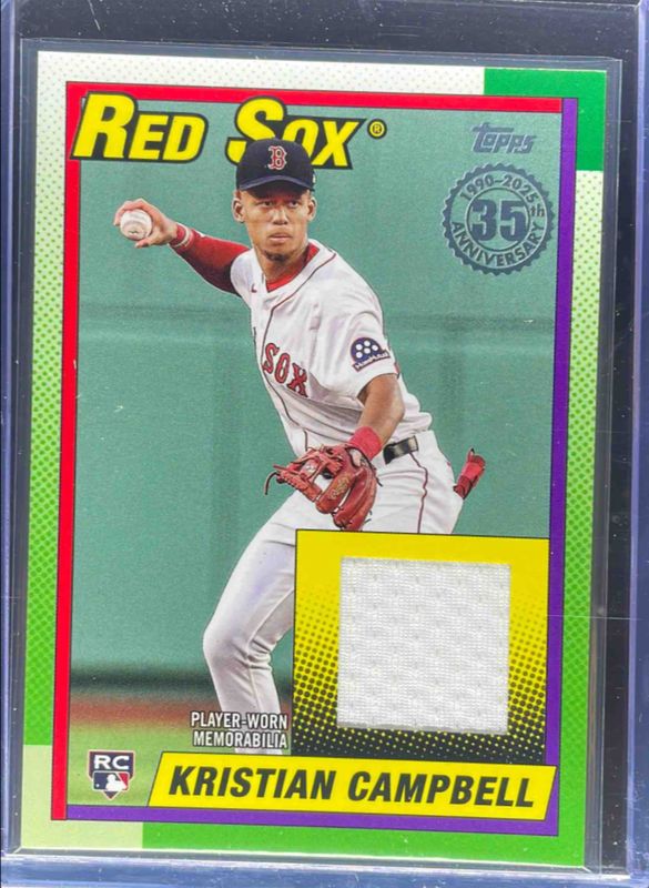 Kristian Campbell 2025 Topps Update #90RU-KC 1990 Topps Relic Rookie RAW