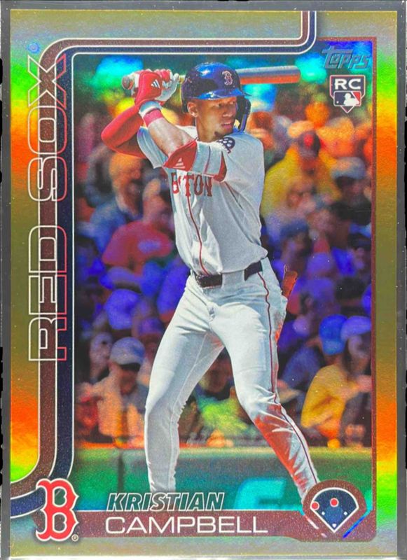 Kristian Campbell 2025 Topps Update #US1 Gold Rainbow Foil /50 Rookie RAW