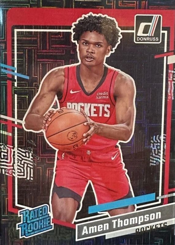 Amen Thompson 2023 Donruss #206 Choice Black /1 Rookie RAW