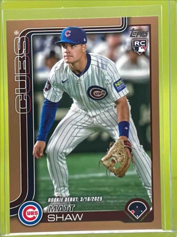 Matt Shaw 2025 Topps Update #US345 Rookie Debut - Gold /2025 RAW