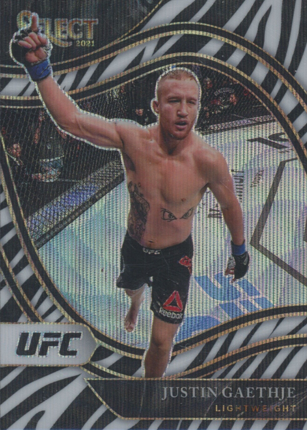 Justin Gaethje 2021 Select UFC #295 Octagonside Zebra /(SSP