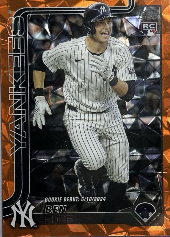 Ben Rice 2025 Topps Update #US25 Rookie Debut - Orange Diamante