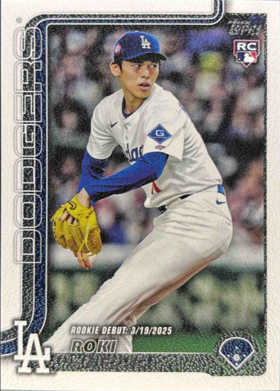 Roki Sasaki 2025 Topps Update #US199 Rookie Debut - Canvas /50 RAW