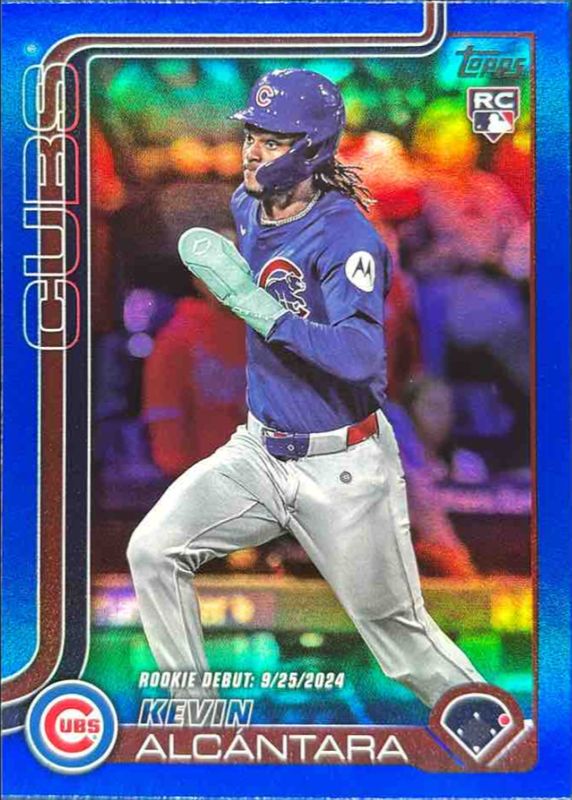 Kevin Alcantara 2025 Topps Update #US128 Rookie Debut - Blue Rainbow Foil /150 RAW