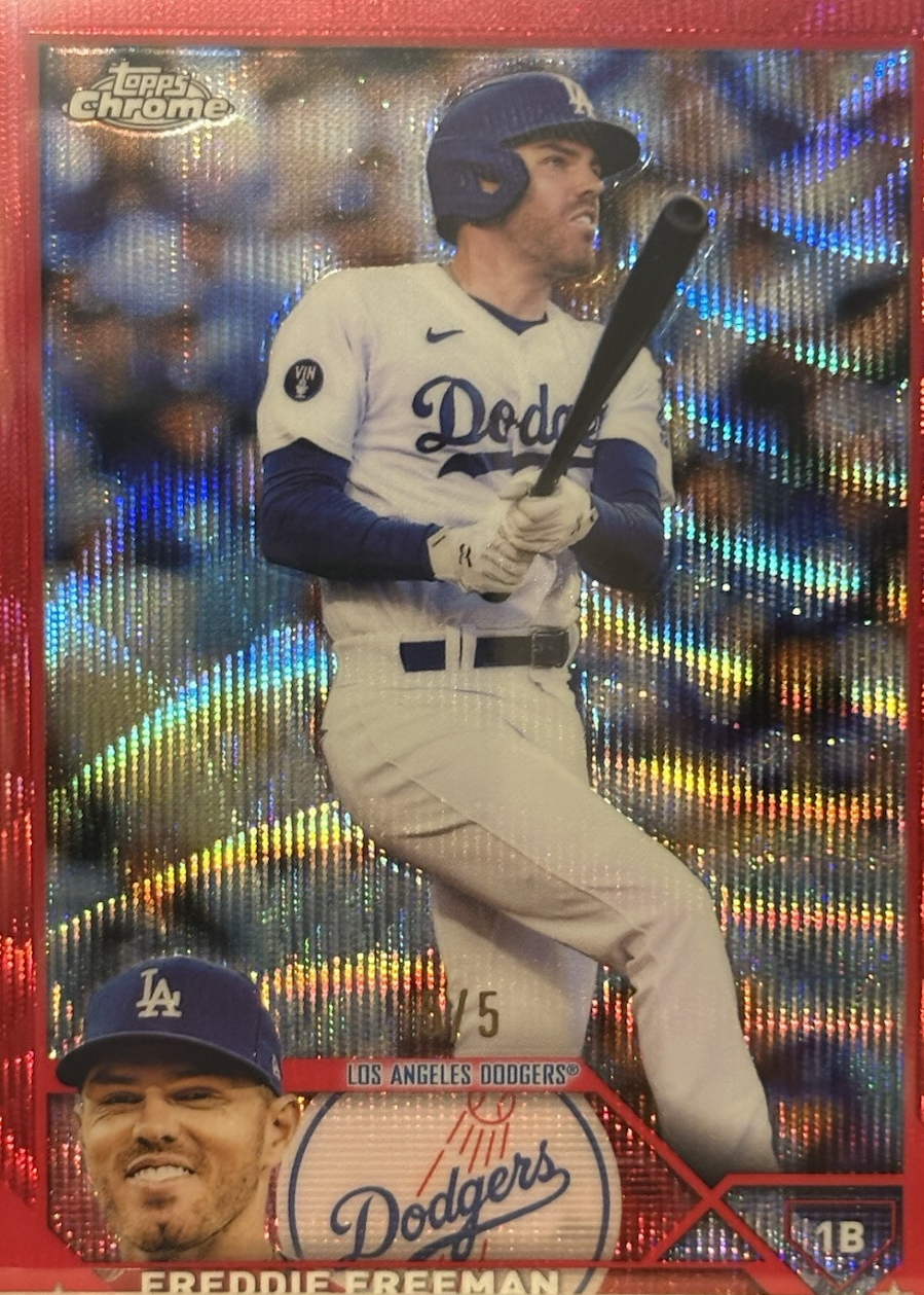 Freddie Freeman 2023 Topps Chrome #5 Red Wave Refractor /5 Price