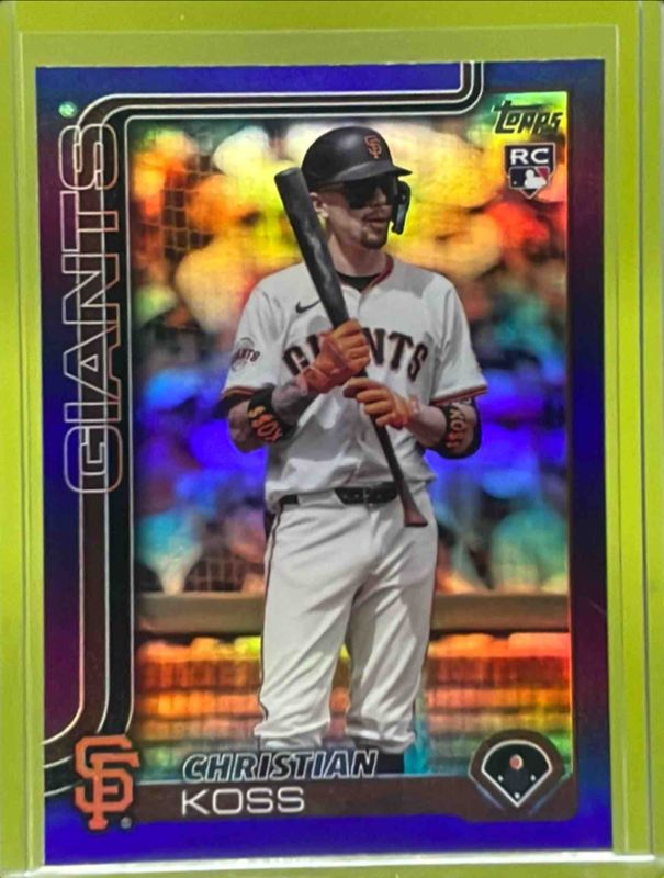 Christian Koss 2025 Topps Update #US174 Purple Rainbow Foil /250 Rookie RAW