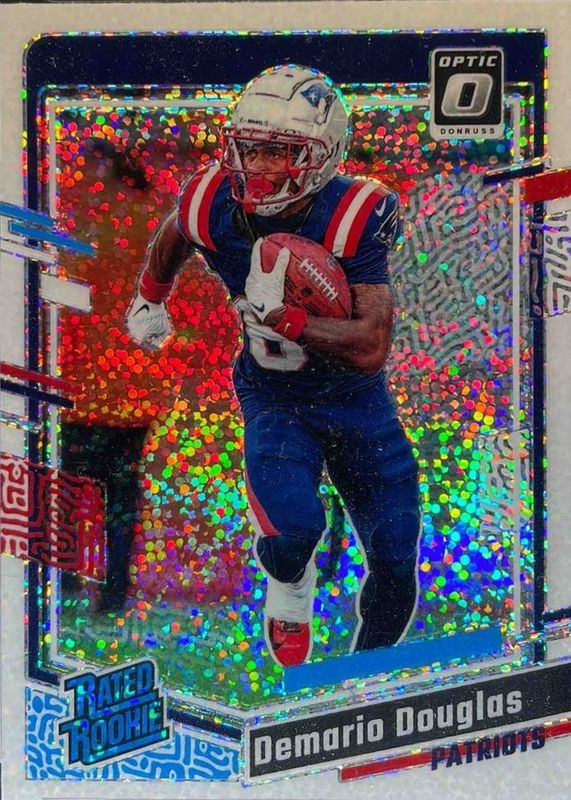 DeMario Douglas 2023 Optic #300 White Sparkle /(SSP) Rookie RAW