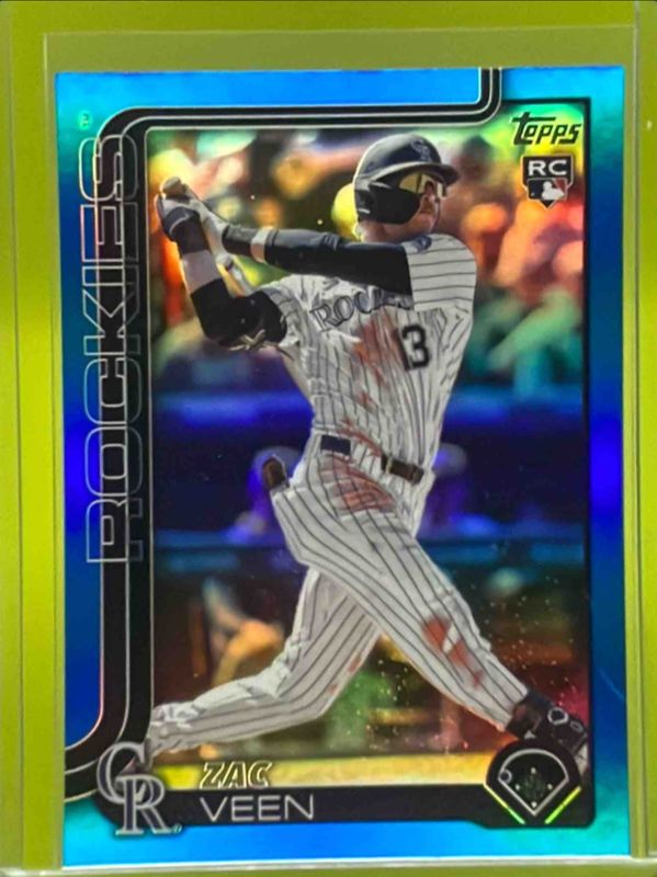Zac Veen 2025 Topps Update #US286 Blue Rainbow Foil /150 Rookie RAW