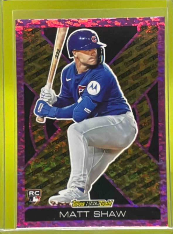 Matt Shaw 2025 Topps Update #BG-7 Topps Black Gold - Pink Foil Rookie RAW