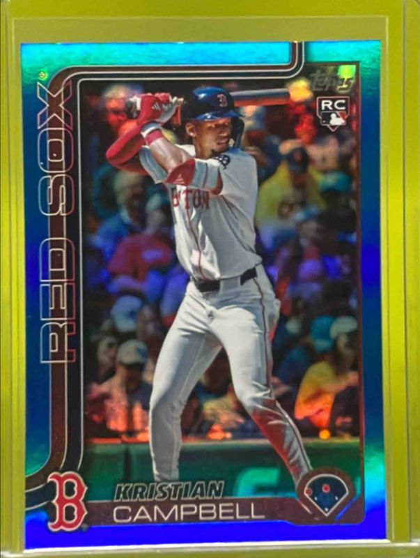 Kristian Campbell 2025 Topps Update #US1 Blue Rainbow Foil /150 Rookie RAW