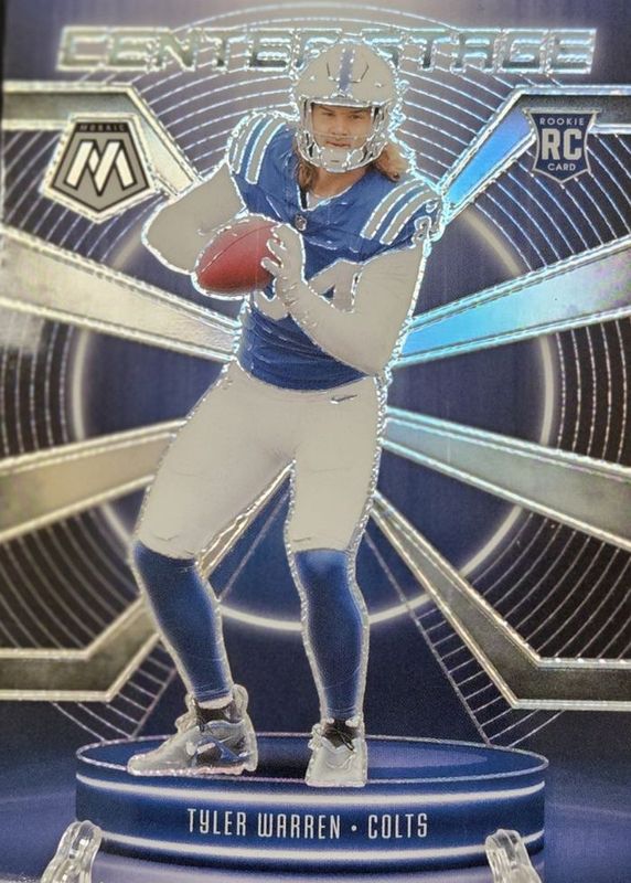 Tyler Warren 2025 Mosaic #10 Center Stage - Silver Rookie RAW