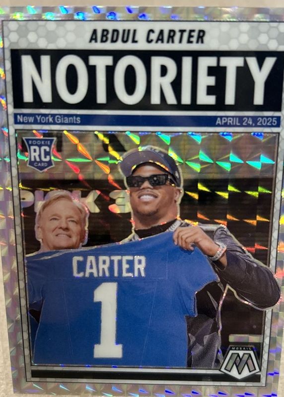 Abdul Carter 2025 Mosaic #14 Notoriety - Mosaic Rookie RAW