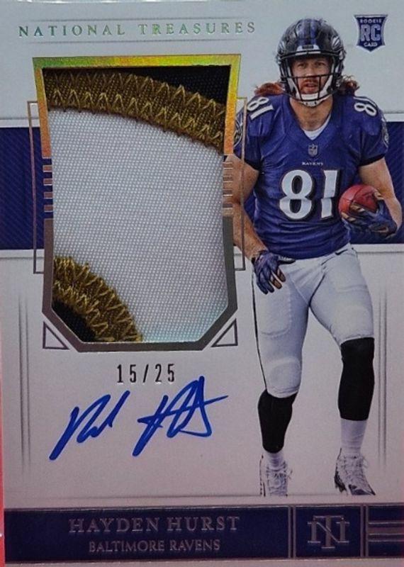 2018 National Treasures #182 Rookie Patch Auto - Holo Silver /25