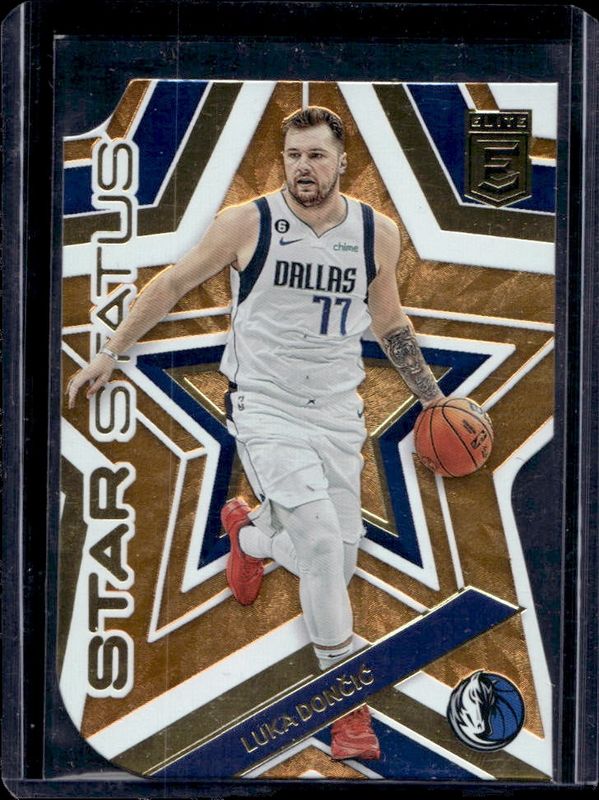 Luka Doncic 2022 Elite #7 Star Status - Orange Die-Cut RAW