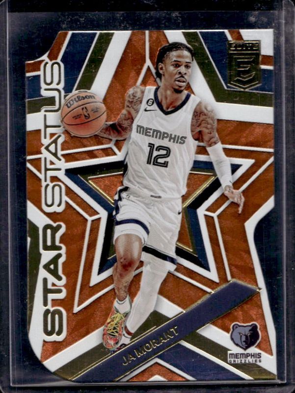 Ja Morant 2022 Elite #19 Star Status - Orange Die-Cut RAW