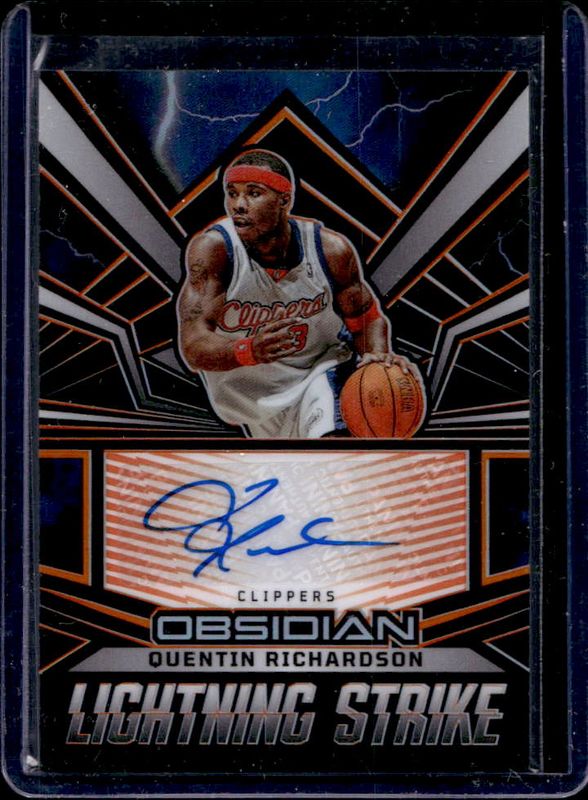 Quentin Richardson 2022 Obsidian #LS-QCR Lightning Strike Signatures - Electric Etch Orange /50 RAW