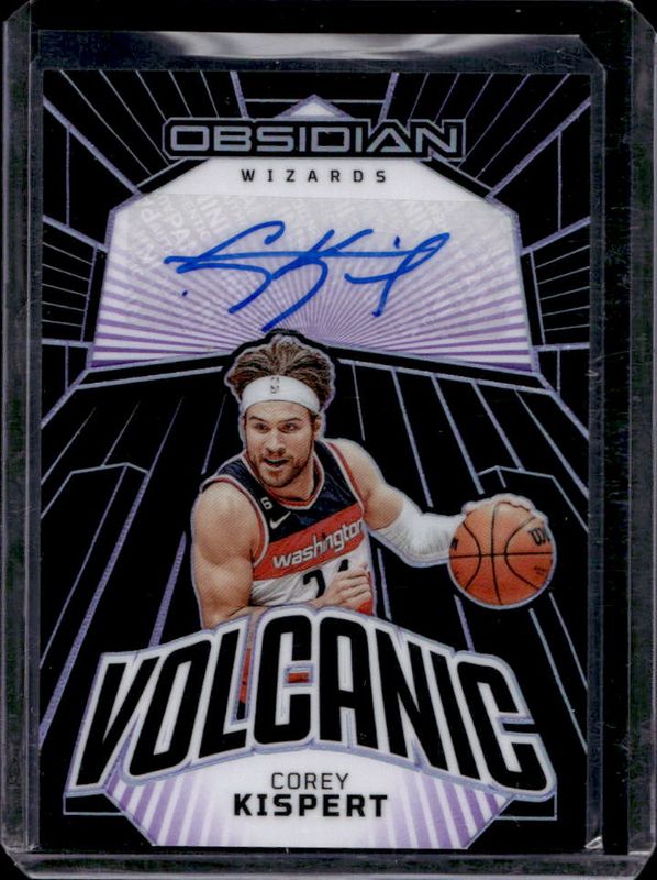 Corey Kispert 2022 Obsidian #VS-KWW Volcanic Signatures - Electric Etch Purple /75 RAW